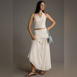 Anthropologie Dropped Yoke Waist Maxi Skirt